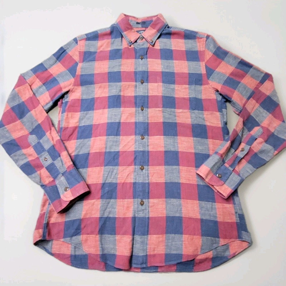 J.Crew Men's M Shirt Lot‎ of 2 Plaid Heathered & Homespun Long Sleeve Casual - Picture 2 of 14